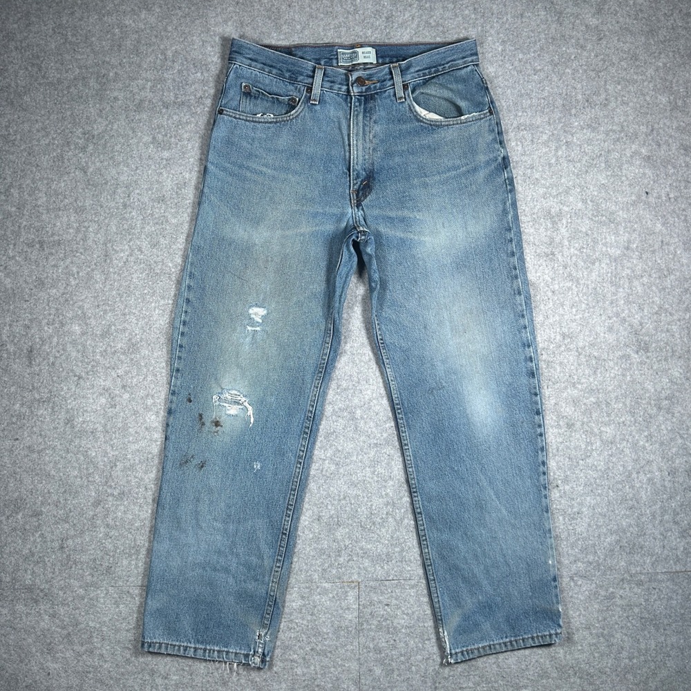 Vtg Signature Levi Strauss Denim Jeans Mens 32x30(32x28)‎ Blue Relaxed Fit 2000s